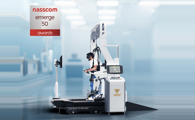 Genrobotics wins NASSCOM Emerge 50 Award for G Gaiter AI-based Robotic Gait Trainer