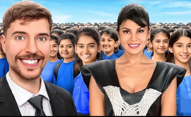 Jacqueline Fernandez come together with YouTuber Mr. Beast for