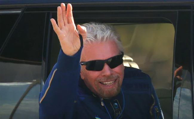 Richard Branson takes off for space from New Mexico
