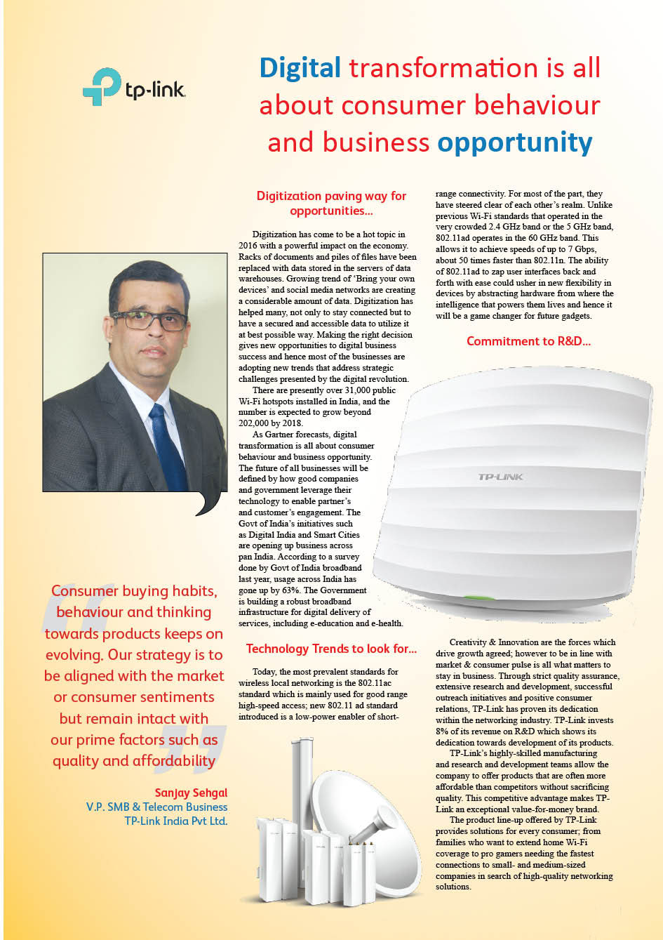 TP-Link India Pvt Ltd.  : Digital transformation is all about consumer behaviour and business opportunity